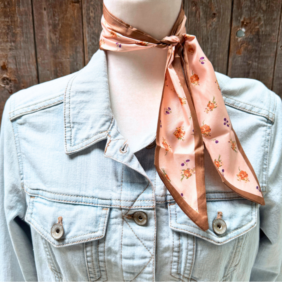 Pink and Tan Floral Twilly